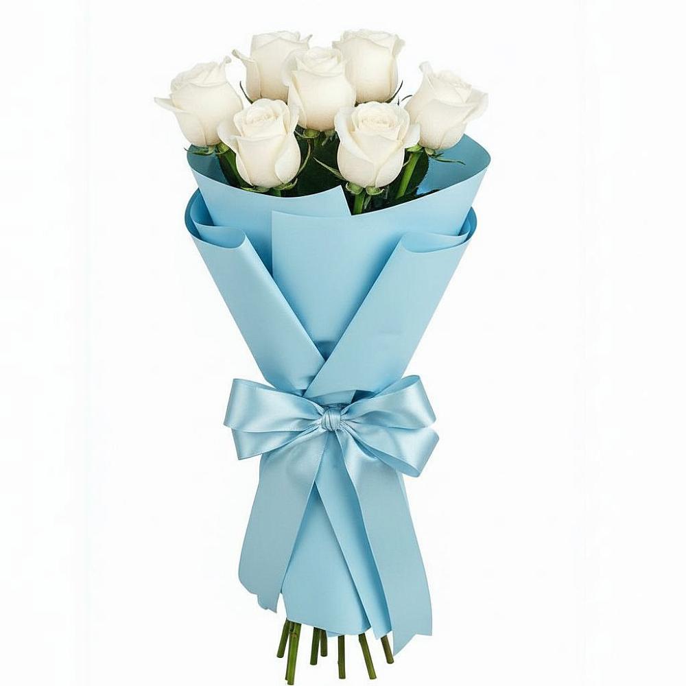 Букет 7 белых роз Проуд в Смоленском Алтайский край