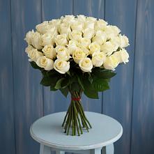 Букет 51 Белая роза Эдлесс Лав в Смоленском Алтайский край