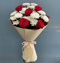 Букет цветов из:  Розы и Хризантемы в Смоленском Алтайский край