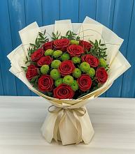 Букет цветов из:  Розы и Хризантемы в Смоленском Алтайский край