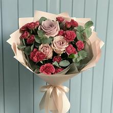 Букет цветов из:  Гвоздики и Розы в Смоленском Алтайский край